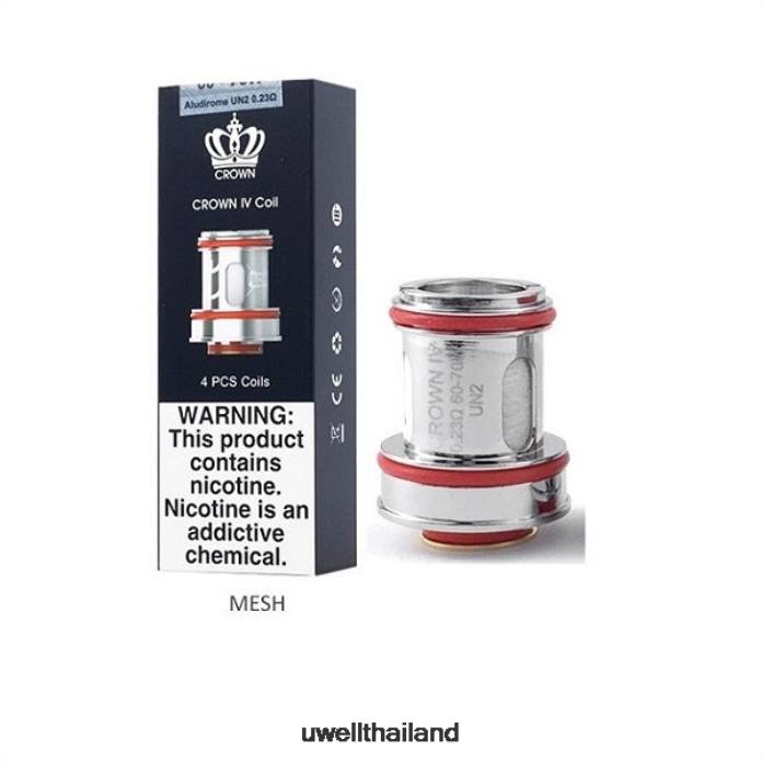 UWELL CROWN 4 เปลี่ยนคอยล์ (4 แพ็ก) VPTB184 un2 ดูอัลเมช 0.23 โอห์ม - UWELL Disposable Vape