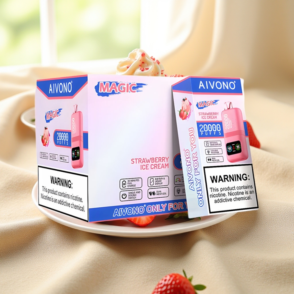 Aivono AIM MAGIC 20000 Puffs สตรอเบอร์รี่ไอศครีม 26ml 5% Type-C