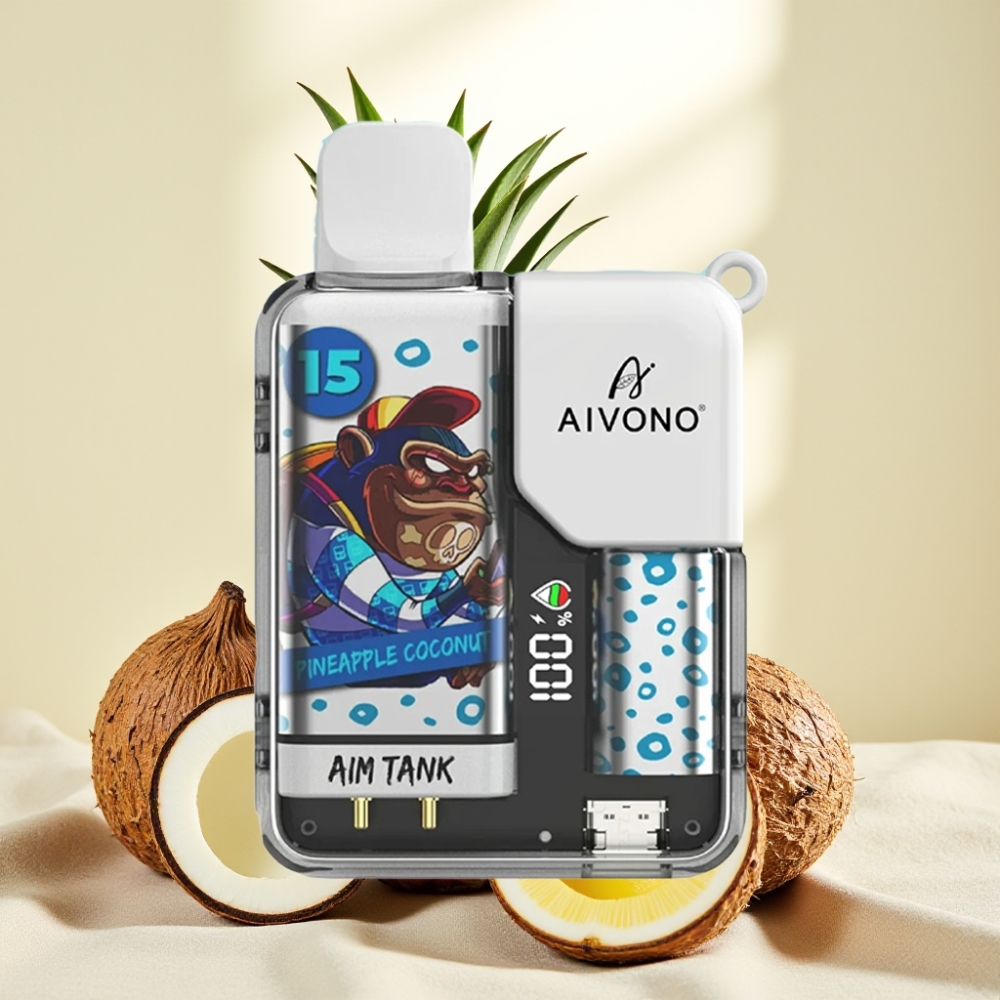 Aivono AIM-TANK 9500 พัฟ สับปะรดมะพร้าว 18mL 650mAh LCD 1.2ohm