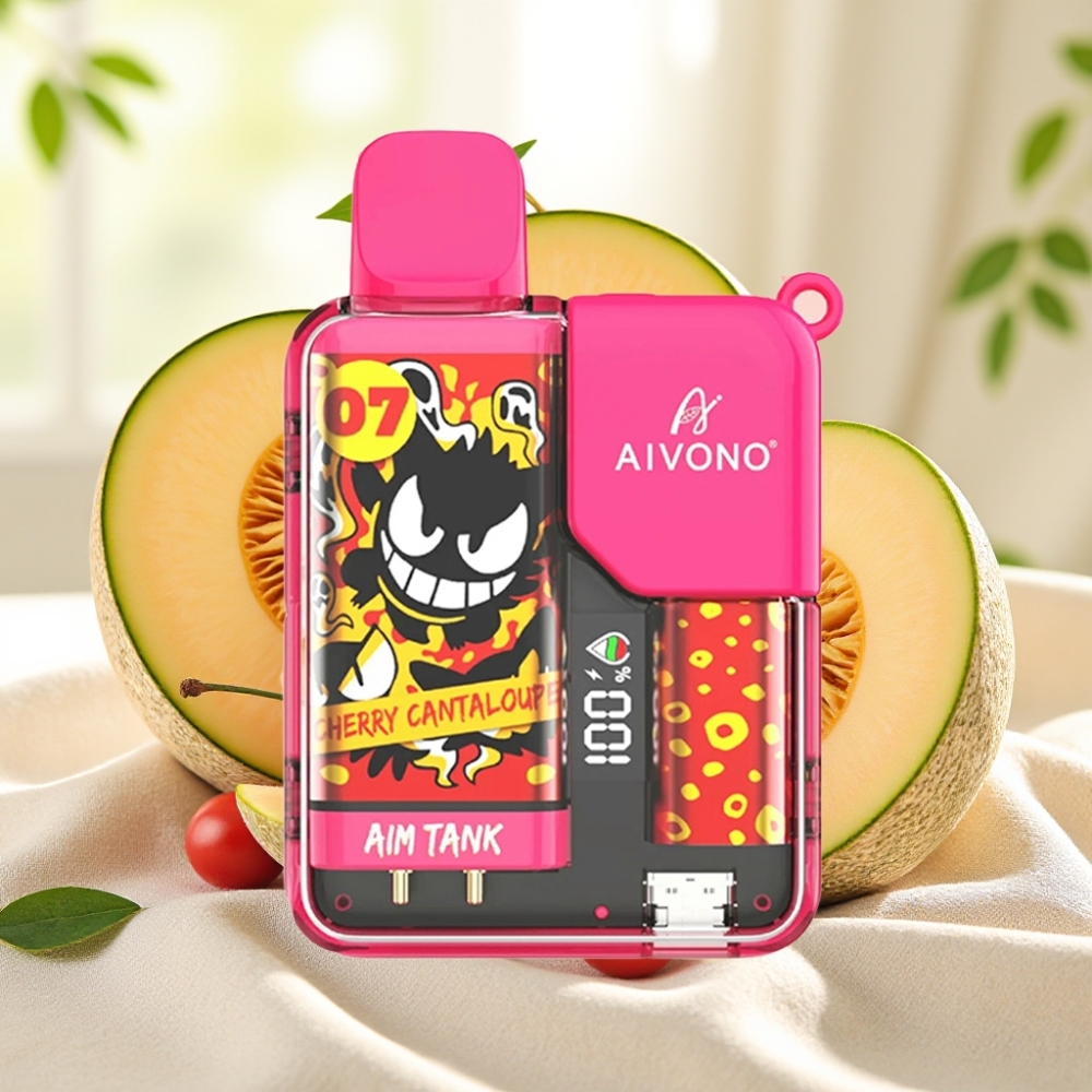 Aivono AIM-TANK 9500 พัฟ 18ml 650mAh เชอร์รี่แคนตาลูป
