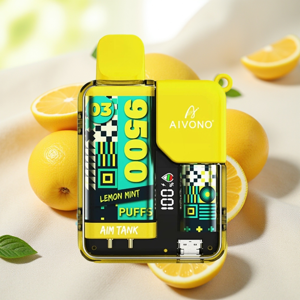 Aivono AIM-TANK 9500 Puffs มะนาวมิ้นท์ 18ml 650mAh LCD 1.2ohm