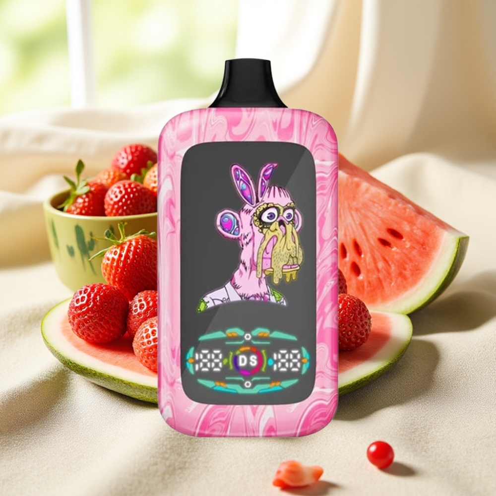 Fumot Digital Monkey 40000 พัฟ สตรอว์เบอร์รี่แตงโม Dual คอยล์ตาข่าย 850mAh