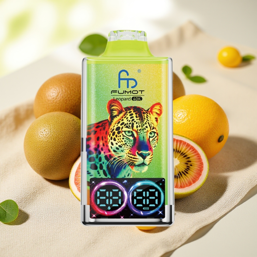 Fumot Leopard 40K Puffs กีวี เสาวรส ฝรั่ง 0% 2% 3% 5% Nicotine 700mAh Dual Mesh Type-C