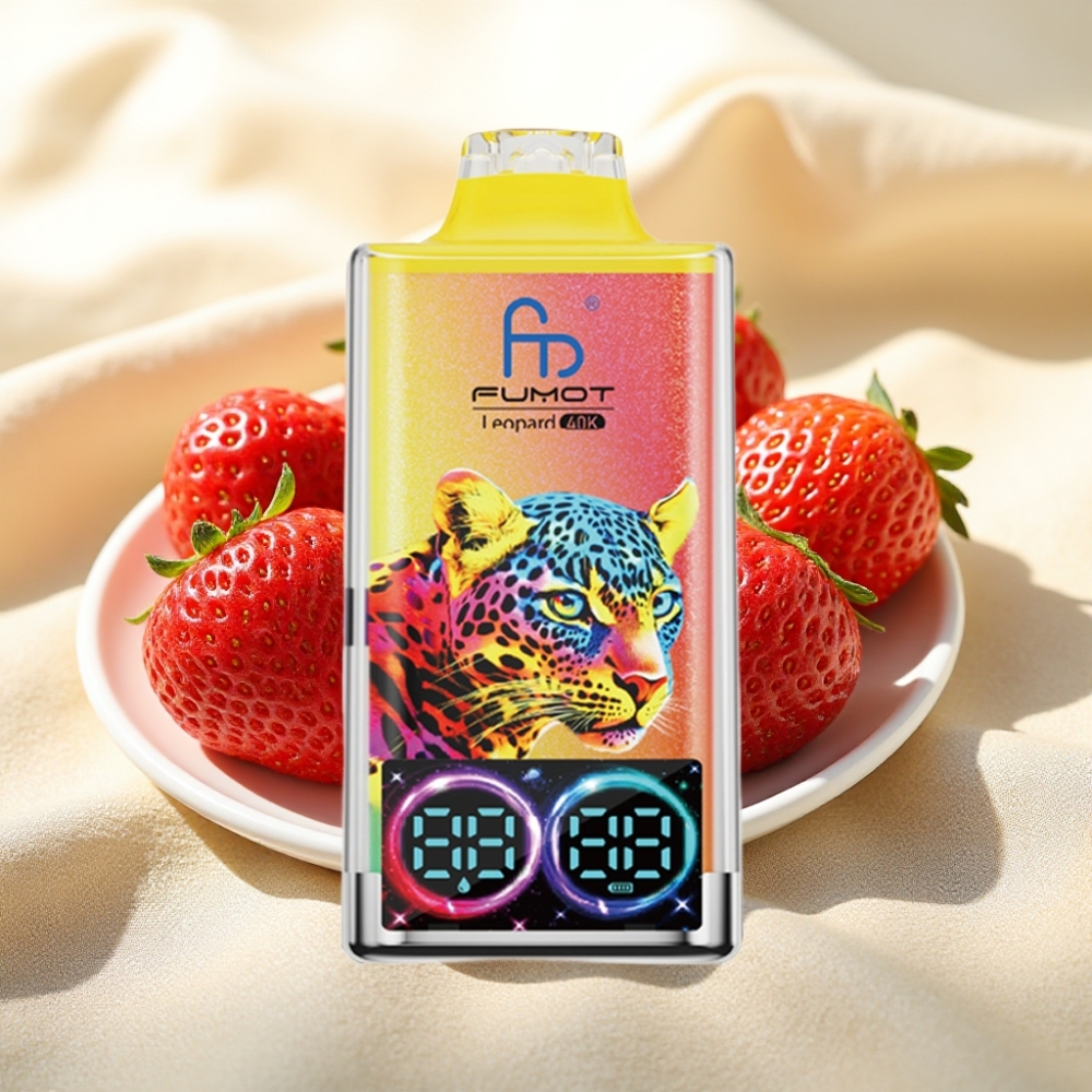 Fumot Leopard 40K Puffs สตรอเบอร์รี่ไอซ์ 2% 5% 700mAh Dual Mesh Type-C
