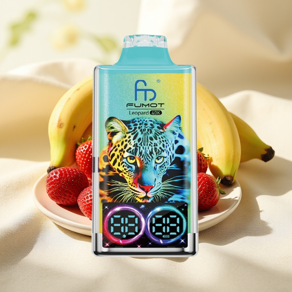Fumot Leopard 40K Puffs สตรอว์เบอร์รี่กล้วย 5% Nicotine 700mAh Dual Mesh Type-C