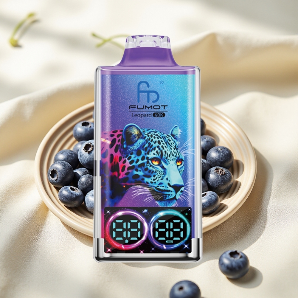 Fumot Leopard 40K Puffs บลูเบอร์รี่บนน้ำแข็ง 5% Nicotine Dual Mesh Type-C