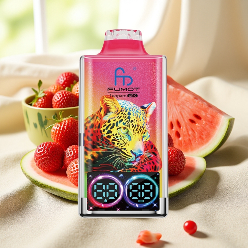 Fumot Leopard 40K Puffs สตรอว์เบอร์รีวอเตอร์เมลอน แบต 700mAh Dual Mesh Type-C