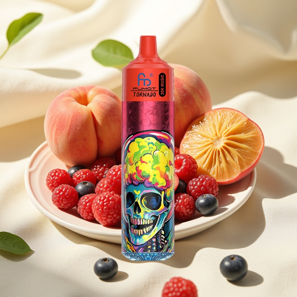 Fumot RandM Tornado 30000 พัฟ ลูกพีชเบอร์รี่ 30mL 2% 5% 1.0 Ohm 600mAh