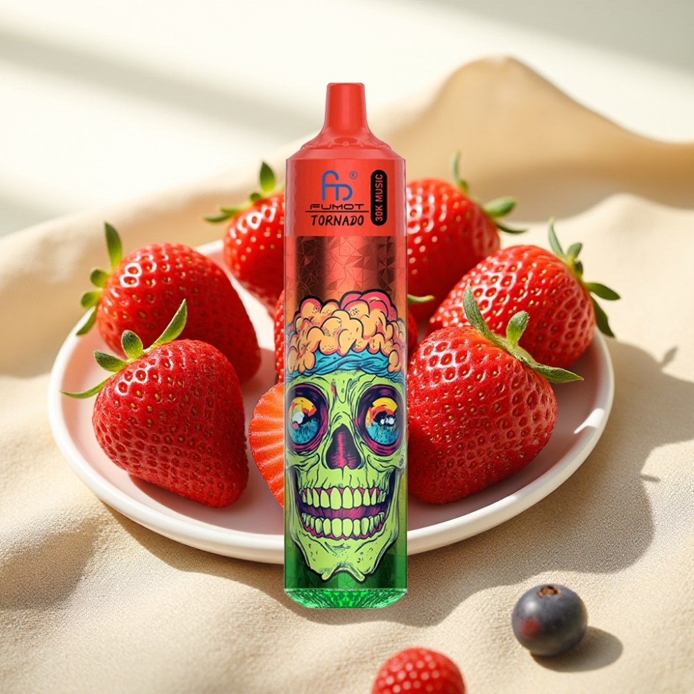 Fumot RandM Tornado 30000 พัฟ สตรอว์เบอร์รี เบอร์รี่ ไอซ์ 30mL 5% 1.0Ohm