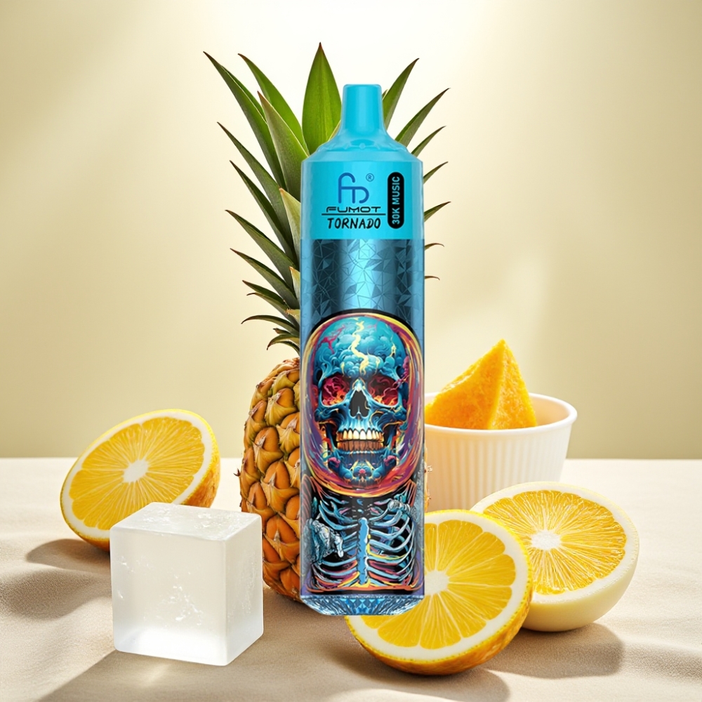 Fumot RandM Tornado 30000 พัฟ สับปะรดไอซ์ 30mL 5% 1.0 Ohm 600mAh