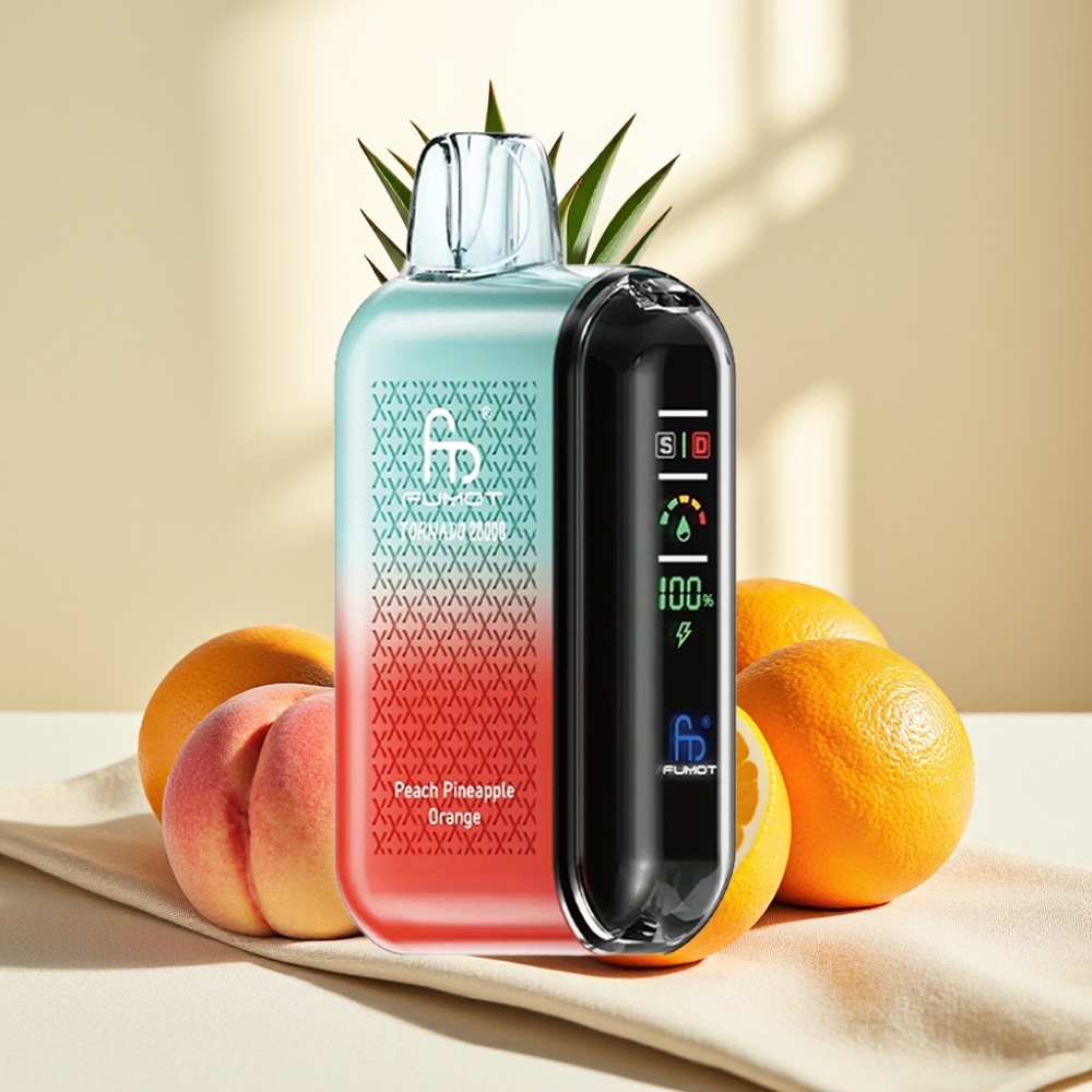 Fumot Tornado 20000 พัฟ แบต 850mAh 20มล. พีชสับปะรดส้ม