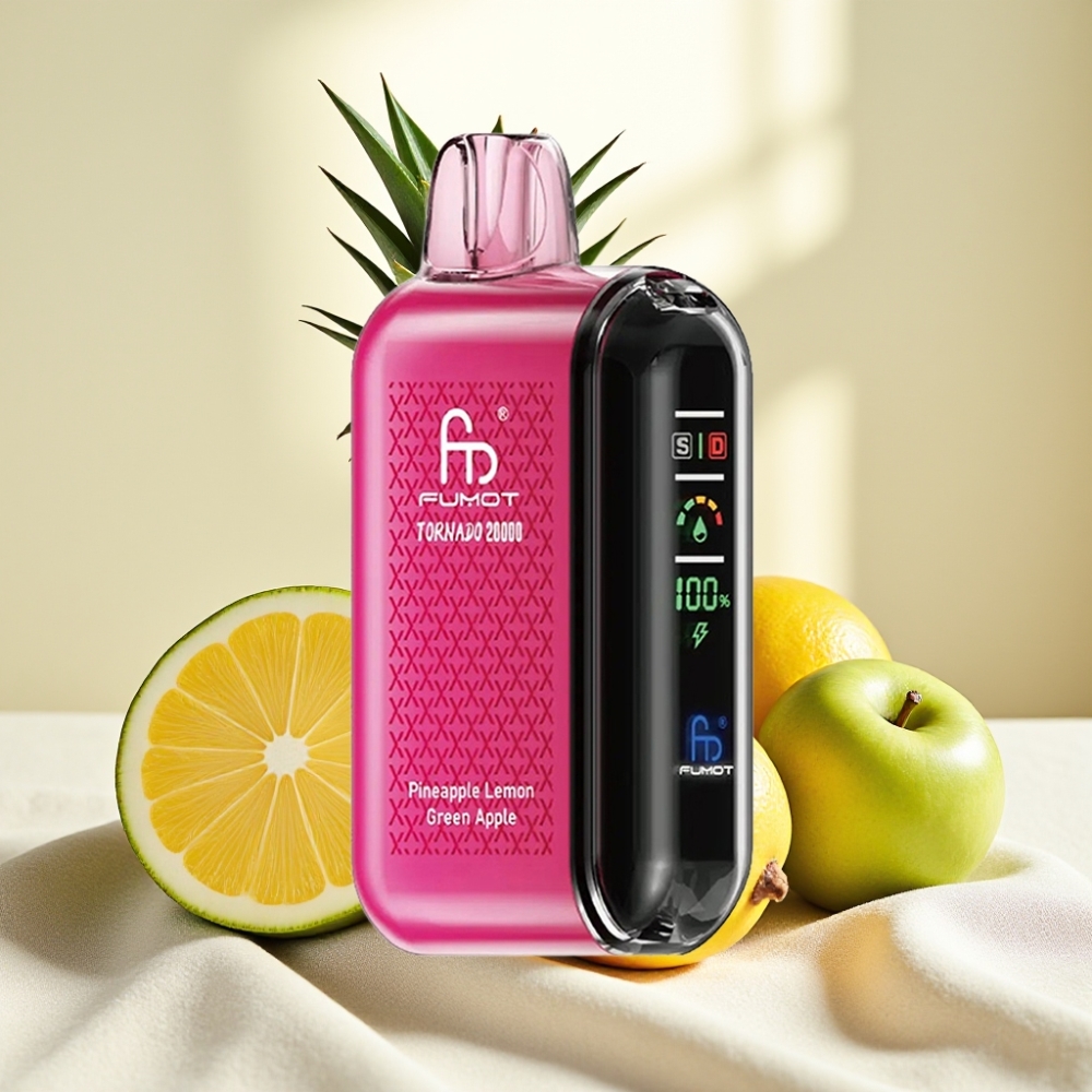 Fumot Tornado 20000 พัฟ แบตเตอรี่ 850mAh สูบได้ 20ml รสสัปปะรดเลมอนแอปเปิ้ลเขียว