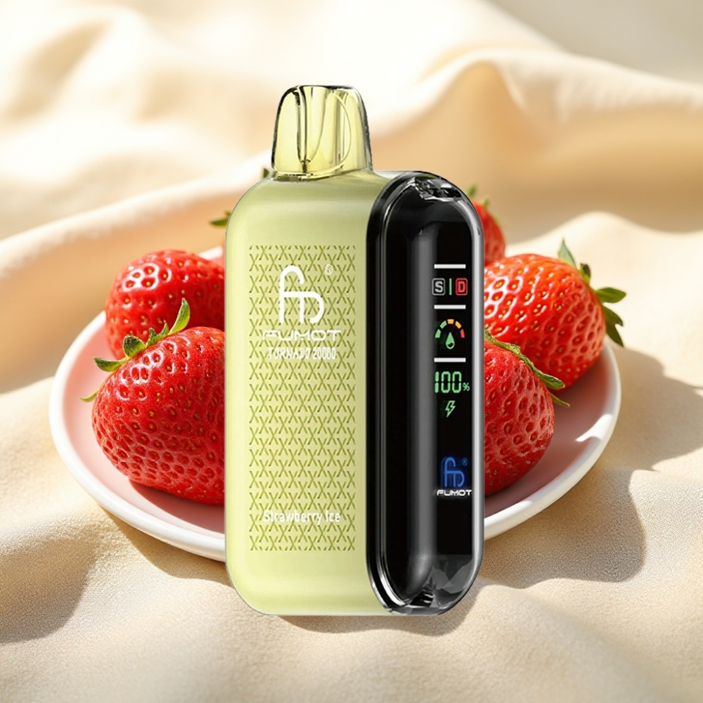 Fumot Tornado 20000 พัฟ Dual คอยล์ตาข่าย 20ml สตรอเบอร์รี่ไอซ์