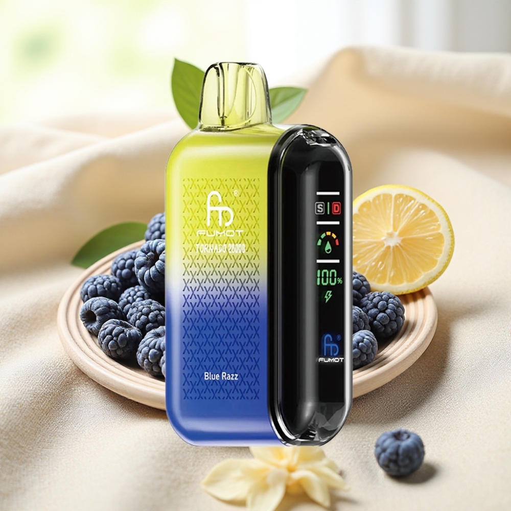 Fumot Tornado 20000 Puffs บลูแรซซ์ 20ml 850mAh Dual คอยล์ตาข่าย