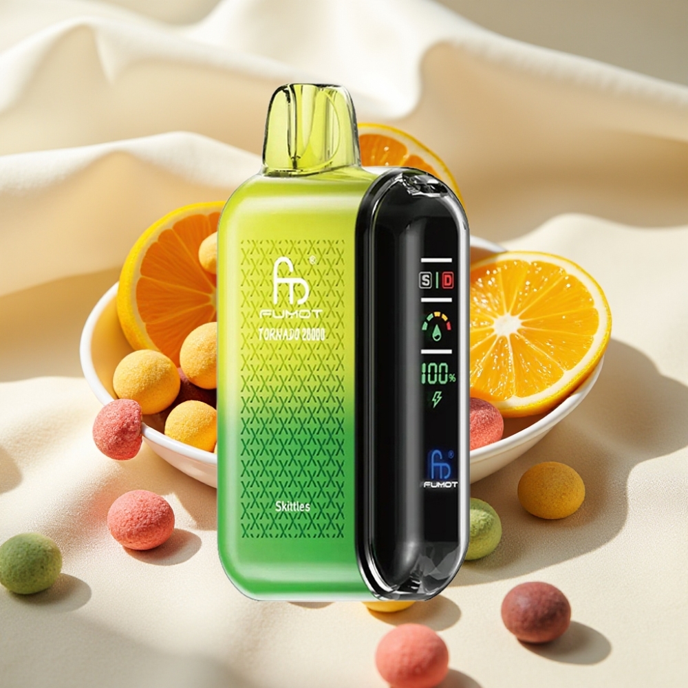 Fumot Tornado 20000 Puffs สคิตเทิลส์ Dual คอยล์ตาข่าย 20ml 850mAh