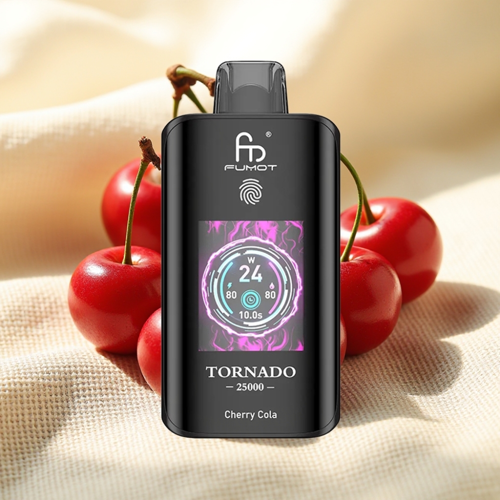 Fumot Tornado 25000 พัฟ HD Screen 700mAh Cherry Cola