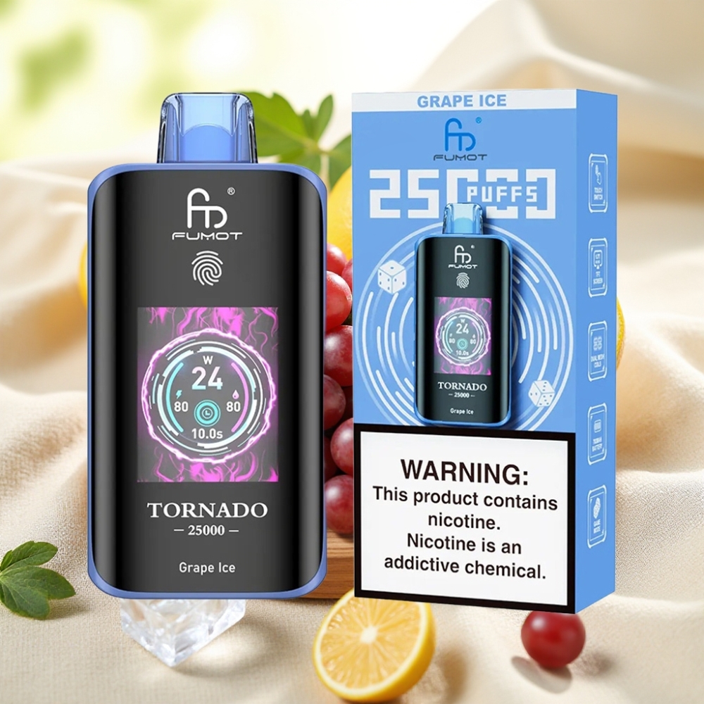 Fumot Tornado 25000 Puffs องุ่นไอซ์ 20ml 700mAh Type-C