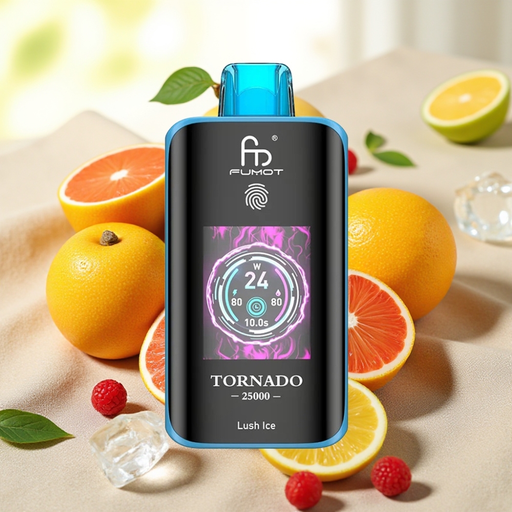 Fumot Tornado 25000 Puffs ลัชไอซ์ จอ HD แบตเตอรี่ 700mAh น้ำยา 20ml