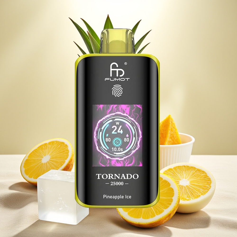 Fumot Tornado 25000 Puffs สับปะรดไอซ์ จอ HD แบต 700mAh Type-C
