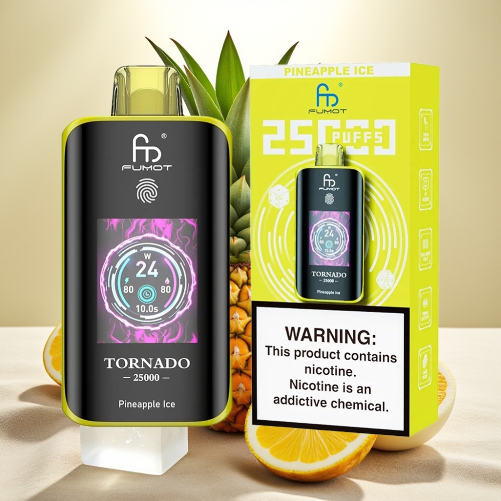 Fumot Tornado 25000 Puffs สับปะรดไอซ์ จอ HD แบต 700mAh Type-C