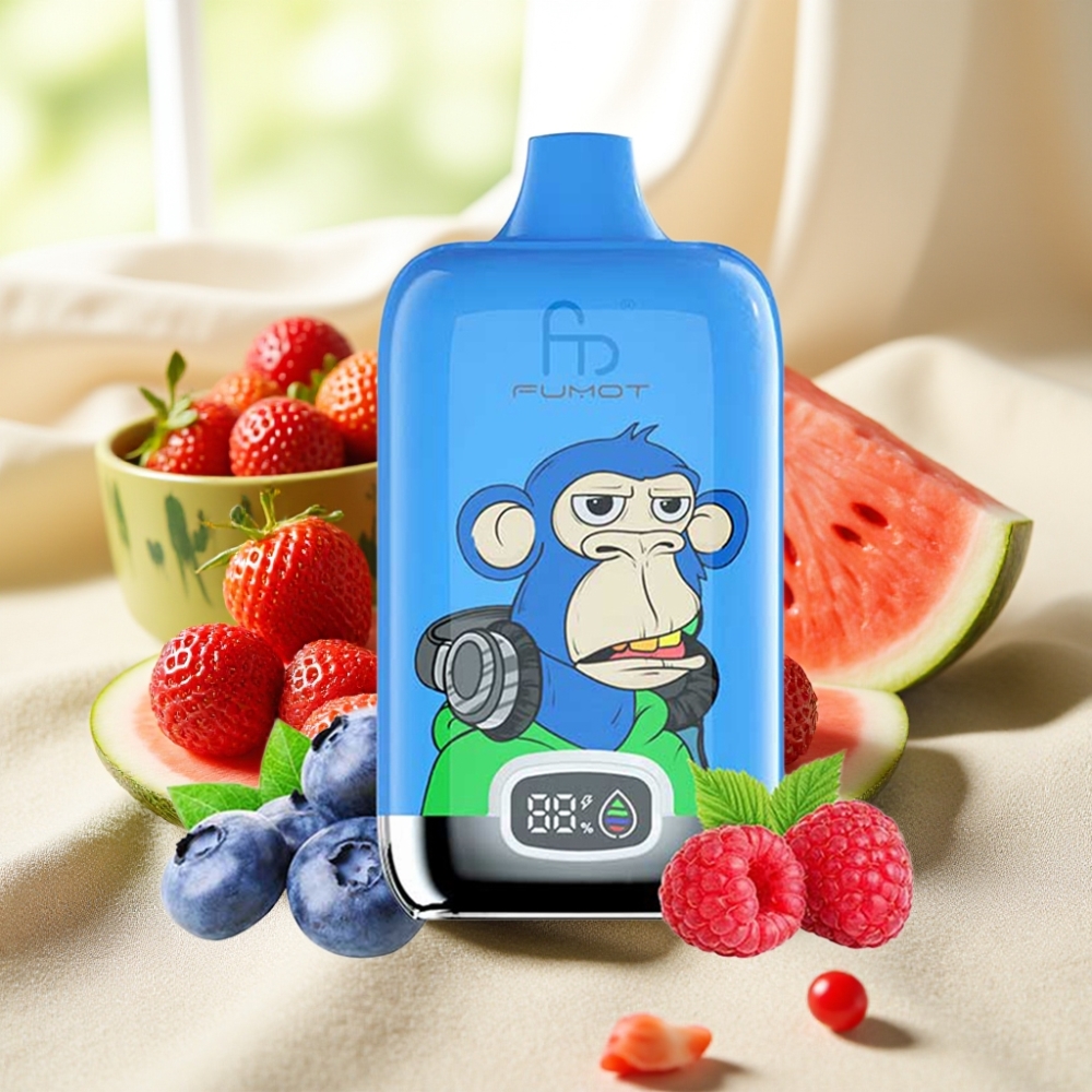 Fumot Tornado Digital Box 12000 Puffs สตรอเบอร์รี่แตงโม 20ml 550mAh Type-C