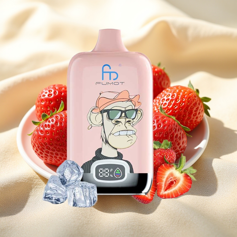 Fumot Tornado Digital Box 12000 Puffs สตรอเบอร์รี่ไอซ์ 20ml Mesh 550mAh