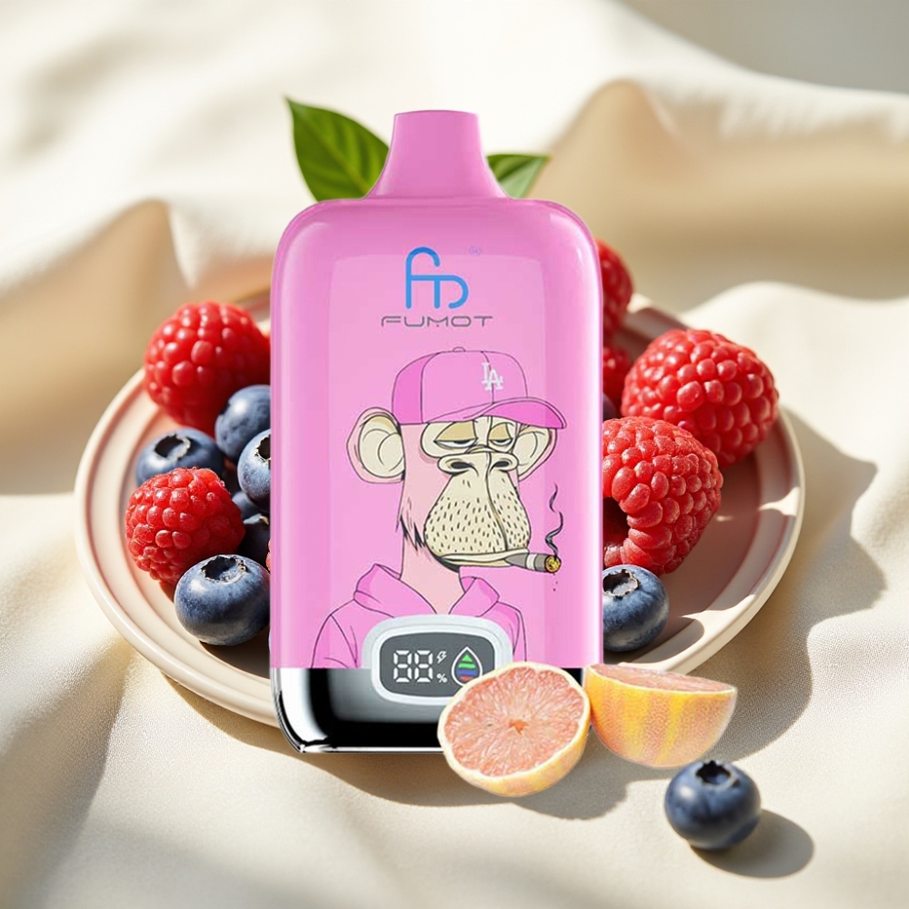 Fumot Tornado Digital Box 12000 Puffs บลูเบอร์รีราสเบอร์รี 20ml Type-C 550mAh