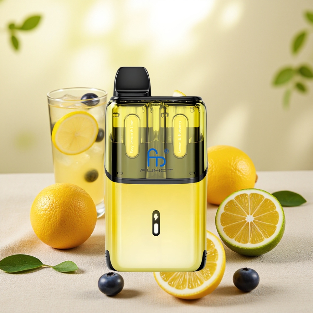 Fumot Ultra T32000 แบบใช้แล้วทิ้ง 32000 พัฟ 24ml 20mg ฟิซซี่เลมอน&ไลม์ - เลมอน&บลูเบอร์รี่