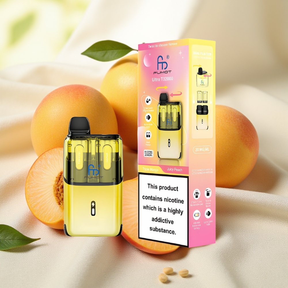 Fumot Ultra T32000 32000 พัฟ มะม่วง3ชั้น-พีชฉ่ำ แบต800mAh Type-C 24ml