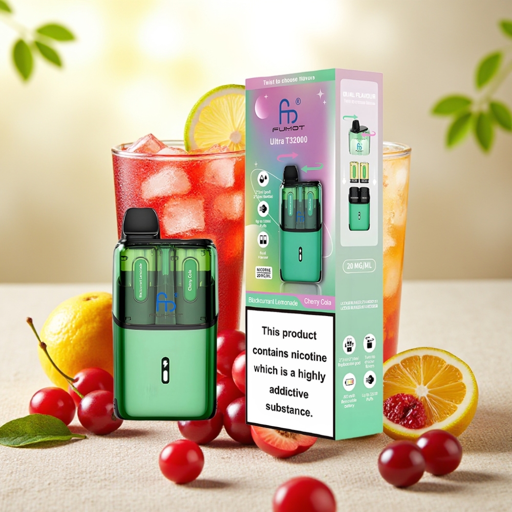 Fumot Ultra T32000 แบบใช้แล้วทิ้ง Vape 32000 พัฟ 24ml 800mAh Blackcurrant Lemonade - Cherry Cola