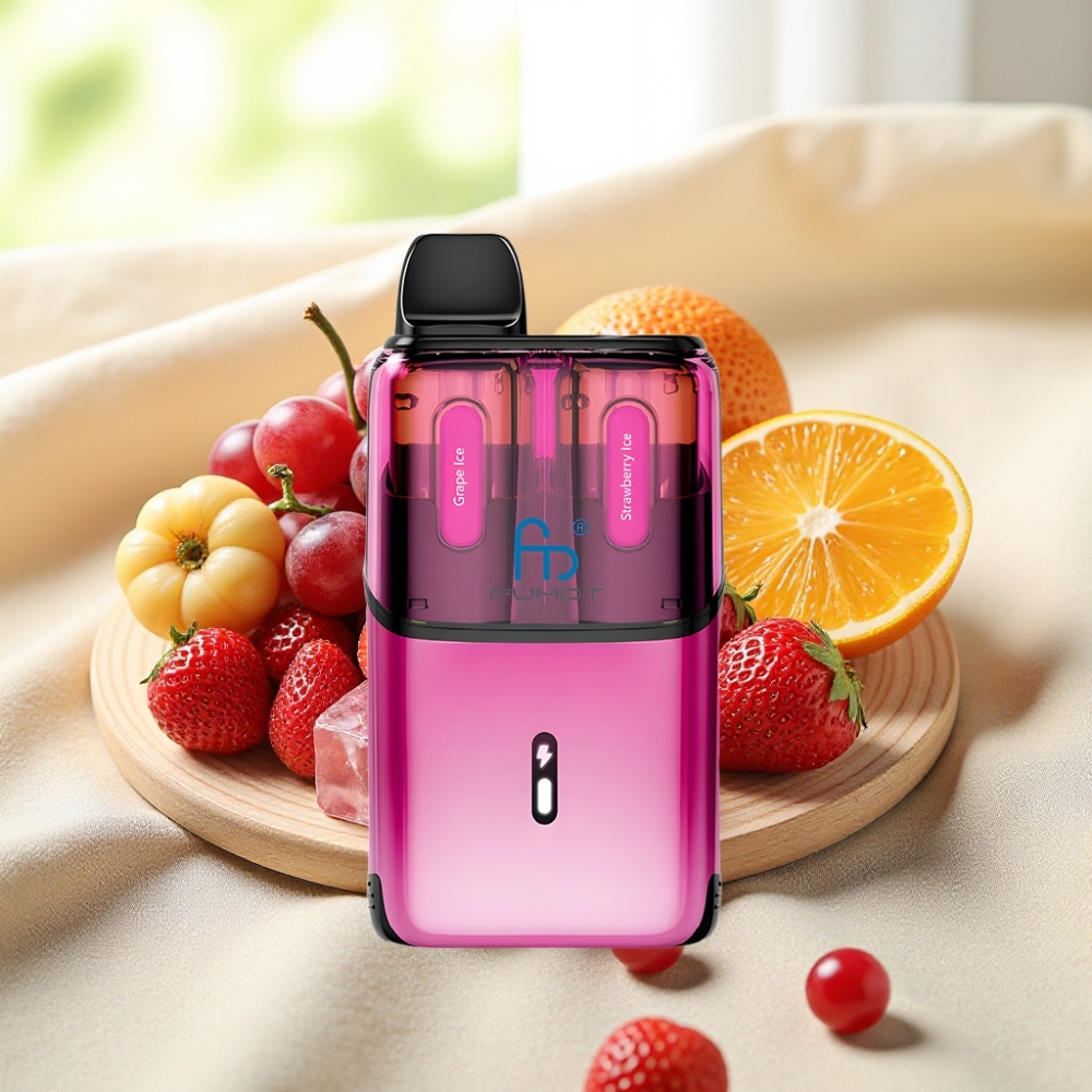 Fumot Ultra T32000 แบบใช้แล้วทิ้ง Vape องุ่นไอซ์ - สตรอเบอร์รี่ไอซ์ 32000 พัฟ 800mAh Type-C