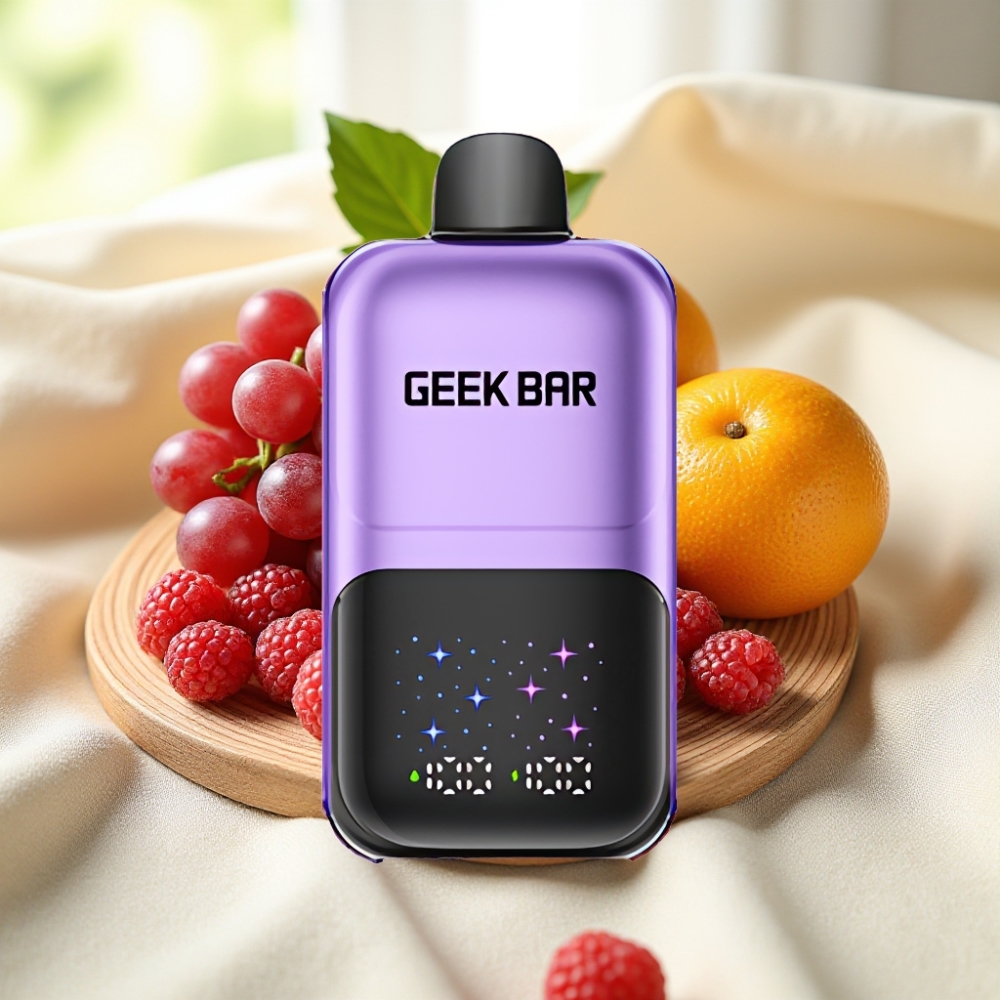 GEEK BAR 2GO 50000 Puffs 20mL 5% องุ่น & ราสเบอร์รี่ Interactive Screen Dual Tanks