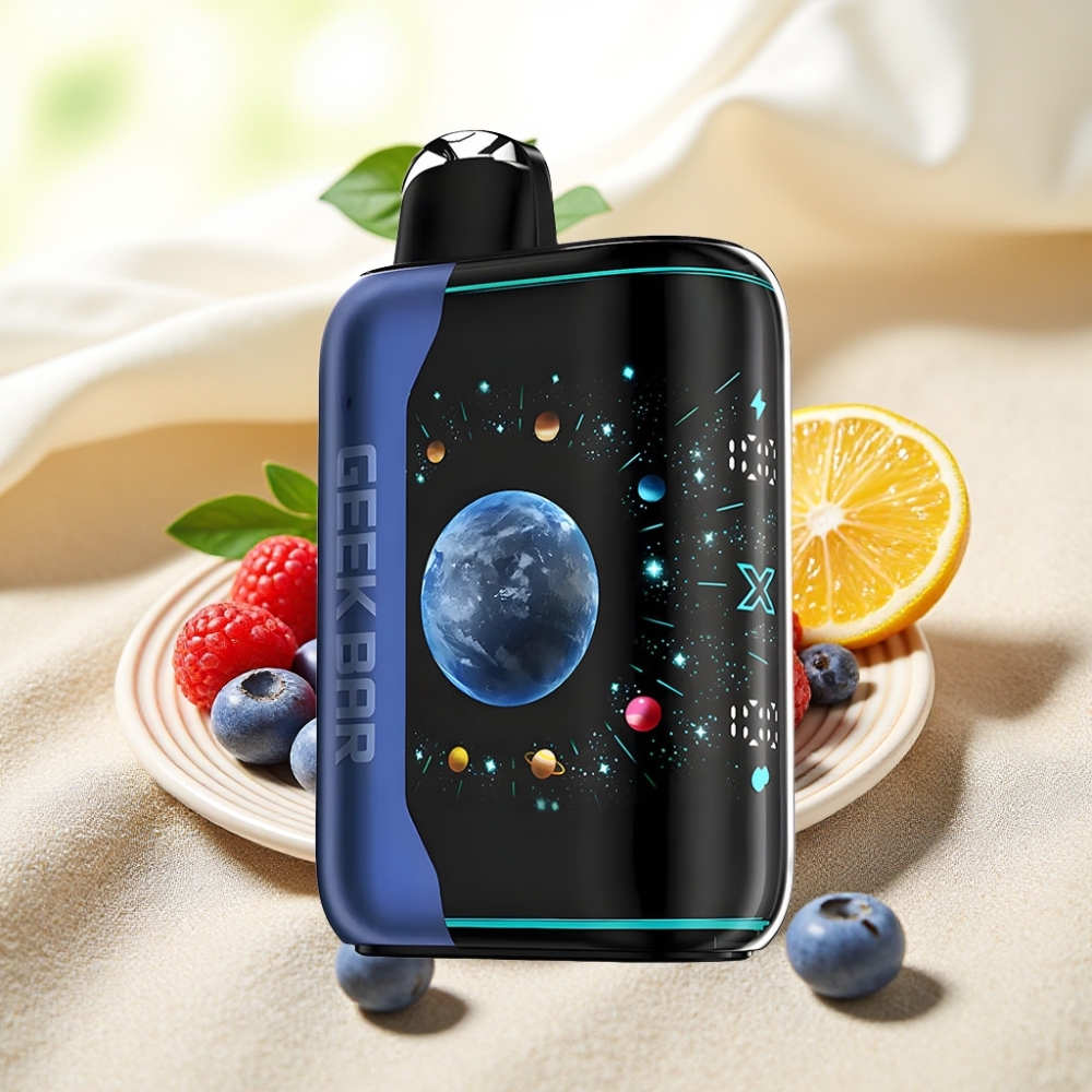 GEEK BAR Platinum Edition 25000 พัฟ Blue Razz Ice แบบใช้แล้วทิ้ง จอ 3D USB-Type C