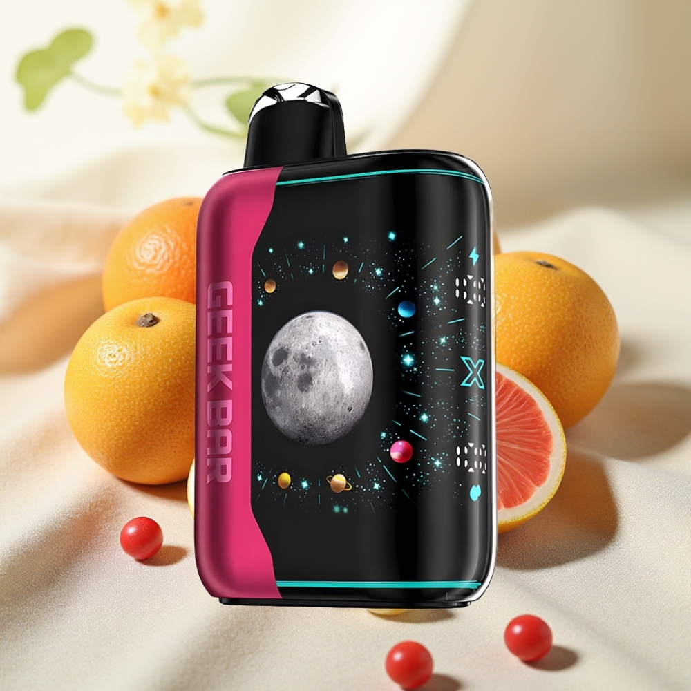 GEEK BAR Platinum Edition 25000 พัฟ สีเหลืองส้มรสเปรี้ยว แบตเร็ว USB-Type C