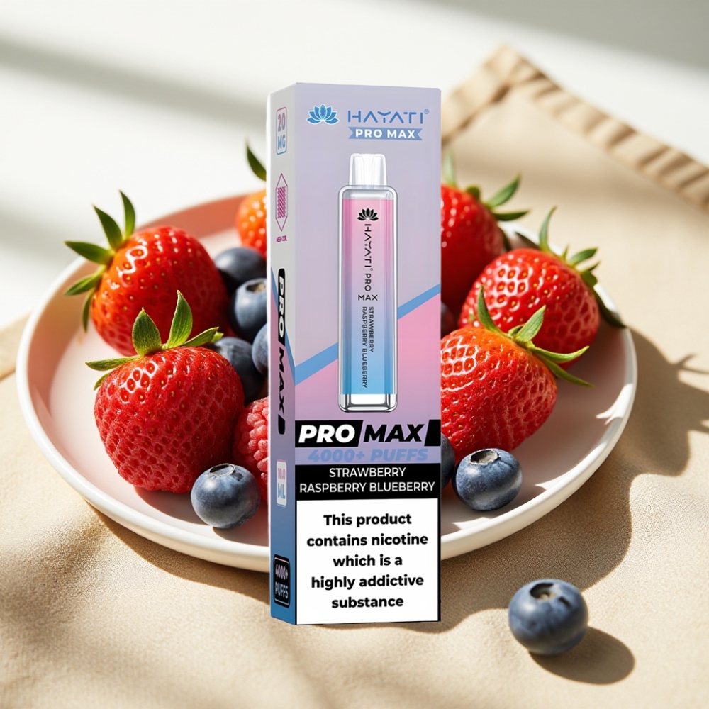 Hayati Pro Max 4000 Puffs แบบใช้แล้วทิ้ง Vape สตรอว์เบอร์รี ราสเบอร์รี บลูเบอร์รี 2%/5% Nicotine 1400mAh