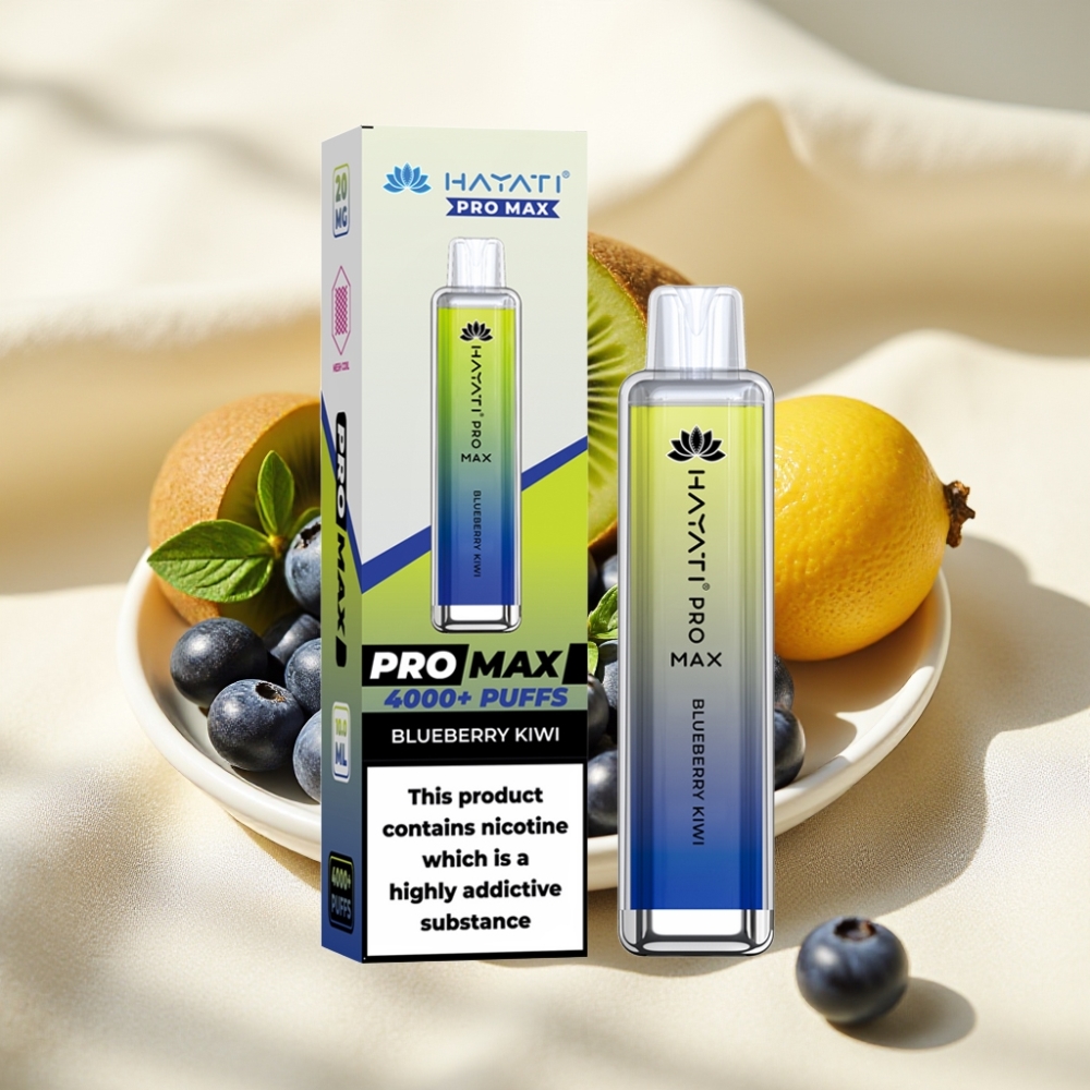 Hayati Pro Max 4000 Puffs แบบใช้แล้วทิ้ง Vape บลูเบอร์รี่กีวี 2ml 1400mAh