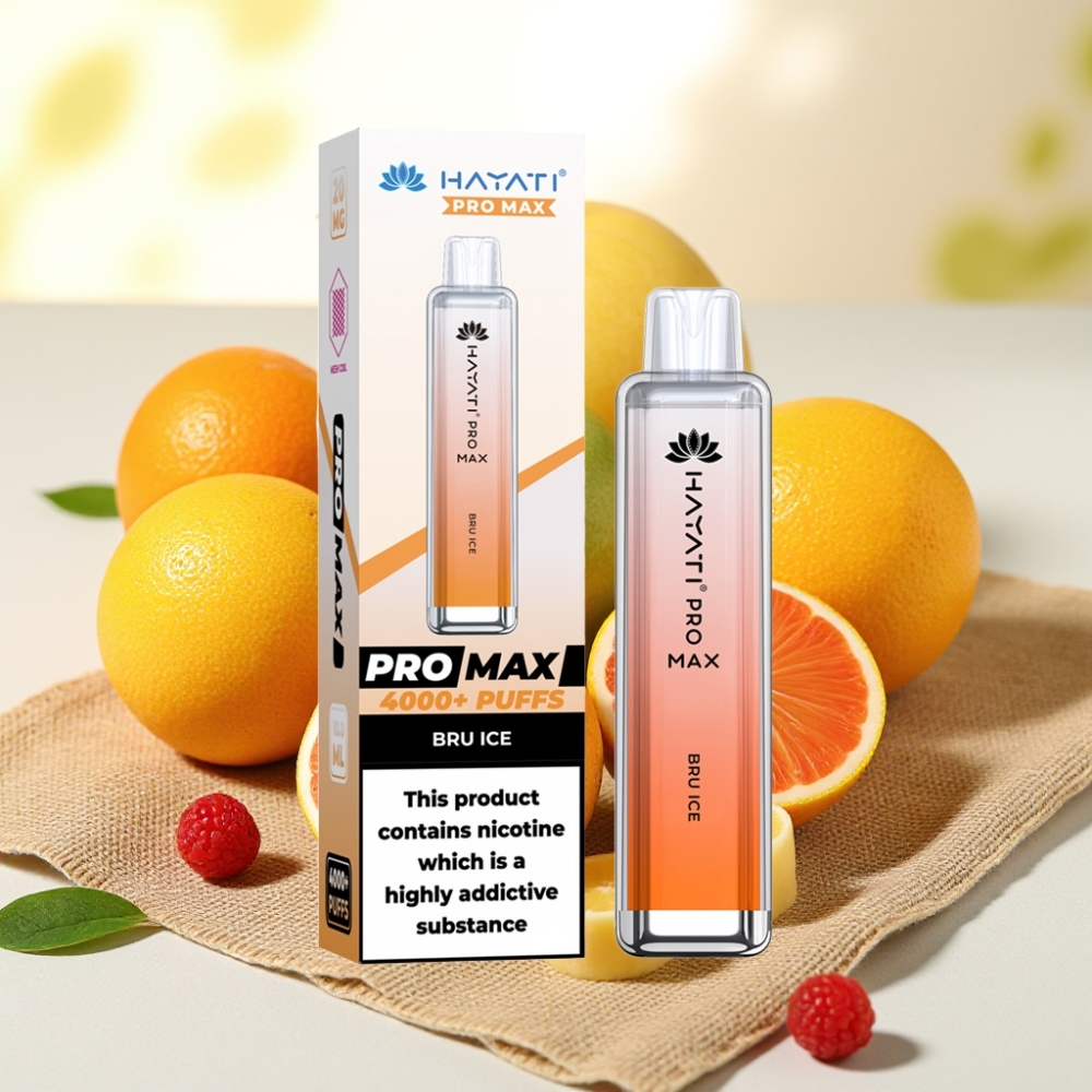Hayati Pro Max 4000 Puffs แบบใช้แล้วทิ้ง Vape Bru Ice 1400mAh 2ml