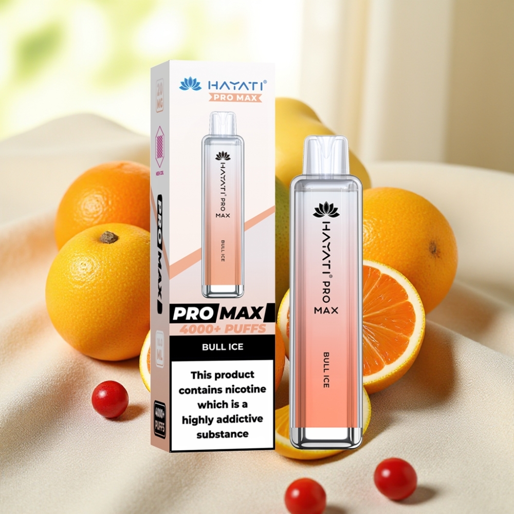 Hayati Pro Max 4000 Puffs แบบใช้แล้วทิ้ง Vape Bull Ice 2ml 1400mAh