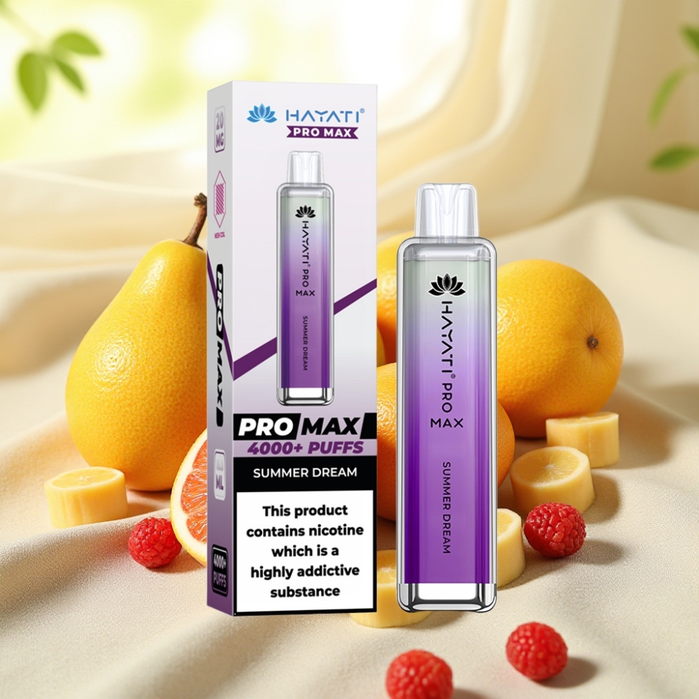 Hayati Pro Max 4000 Puffs แบบใช้แล้วทิ้ง Vape Summer Dream 2ml 10ml 1400mAh