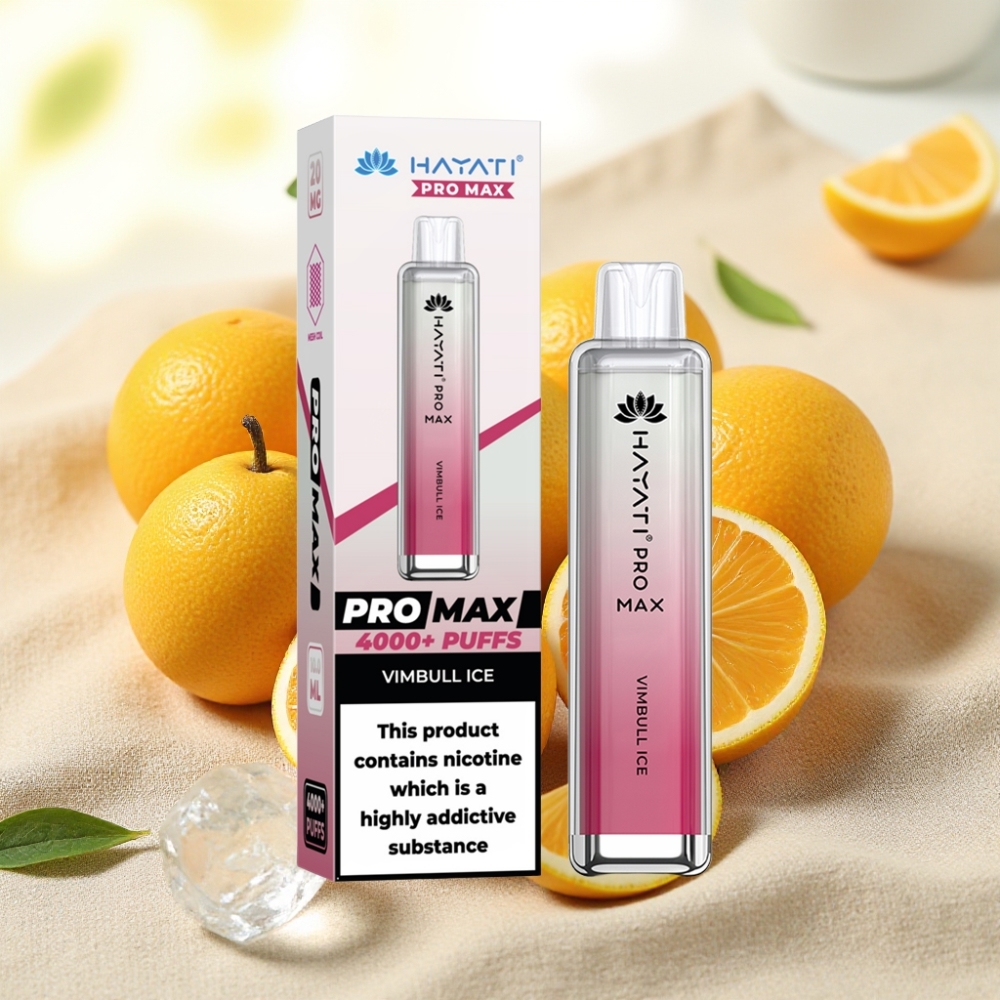 Hayati Pro Max 4000 Puffs แบบใช้แล้วทิ้ง Vape Vimbull Ice แบตเตอรี่ 1400mAh ความเข้มข้นนิโคติน 2%, 5%