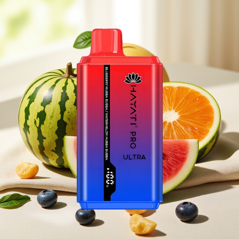 Hayati Pro Ultra 15000 พัฟ บลูเบอร์รี่ ฮับบา บับบา วอเตอร์เมลอน ฮับบา บับบา แบต 850mAh นิโคติน 2%