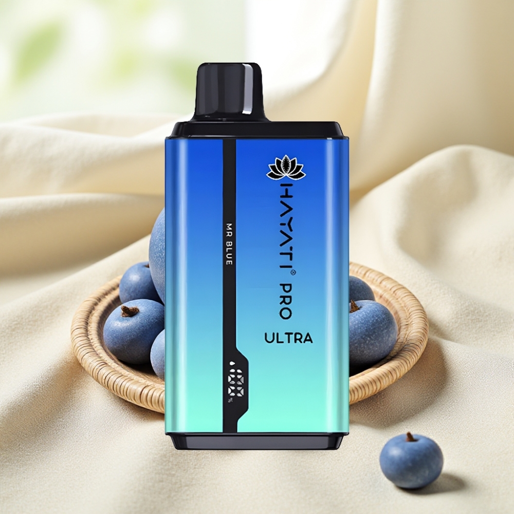 Hayati Pro Ultra 15000 พัฟ Mr Blue แบต 850mAh น้ำยา 2×12ml นิโคติน 2%