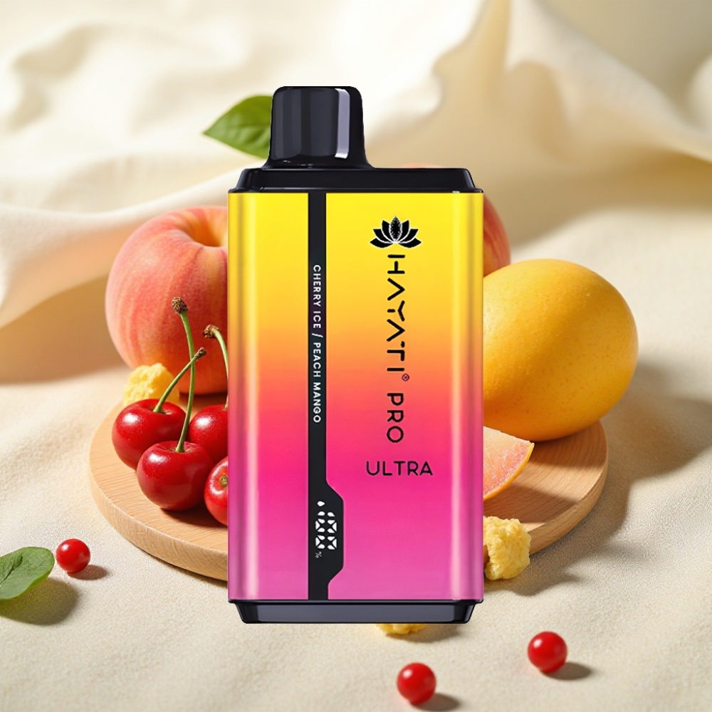 Hayati Pro Ultra 15000 Puffs เชอร์รี่ไอซ์พีชแมงโก้ 12ml×2 2% 49รส