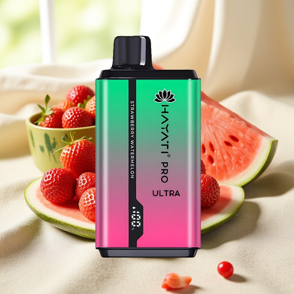 Hayati Pro Ultra 15000 Puffs สตรอว์เบอร์รี่วอเตอร์เมลอน 850mAh 12ml×2 2%