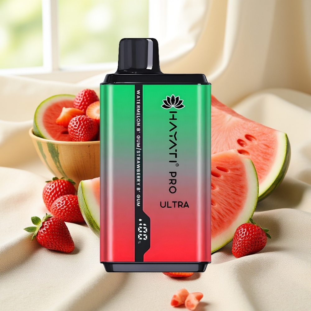 Hayati Pro Ultra 15000 Puffs 850mAh 2×12ml 2% แตงโมบับเบิลกัมสตรอเบอร์รี่บับเบิลกัม