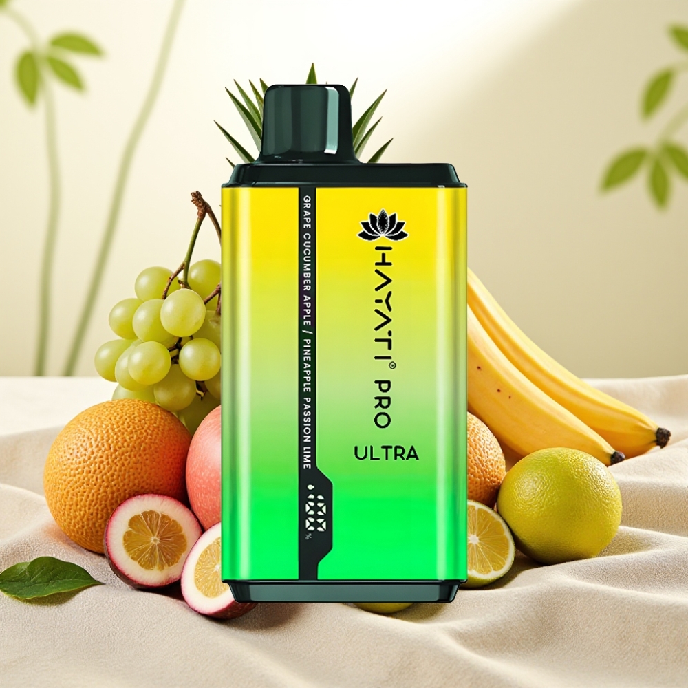 Hayati Pro Ultra 15000 Puffs 850mAh 2×12ml 2% องุ่น แตงกวา แอปเปิ้ล สับปะรด เสาวรส