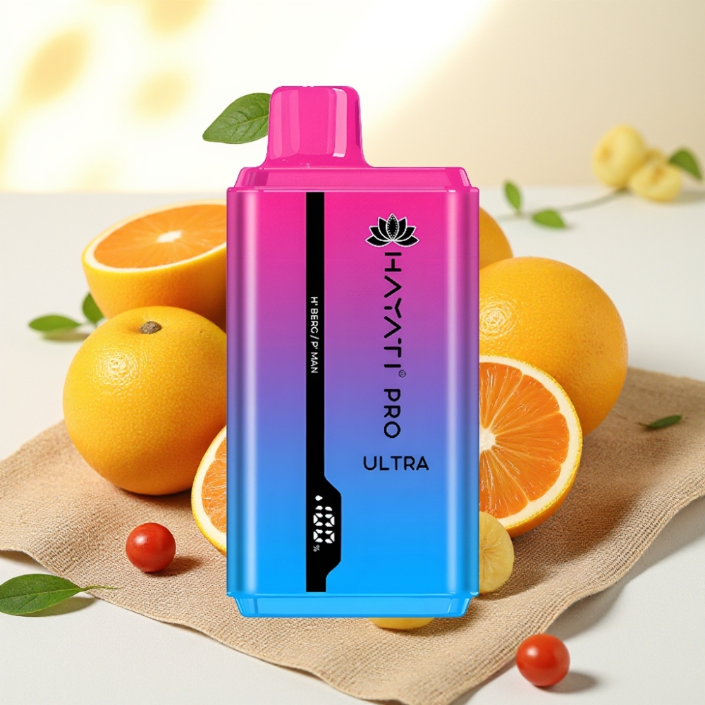 Hayati Pro Ultra 15000 Puffs แบตเตอรี่ 850mAh น้ำยา 2×12ml รส H' Berg P' Man