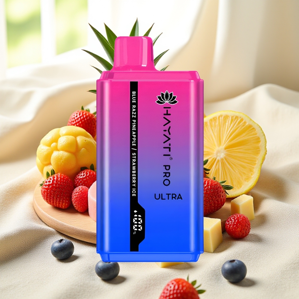 Hayati Pro Ultra 15000 Puffs 850mAh 2×12ml บลูแรสส์สับปะรดสตรอเบอร์รี่ไอซ์