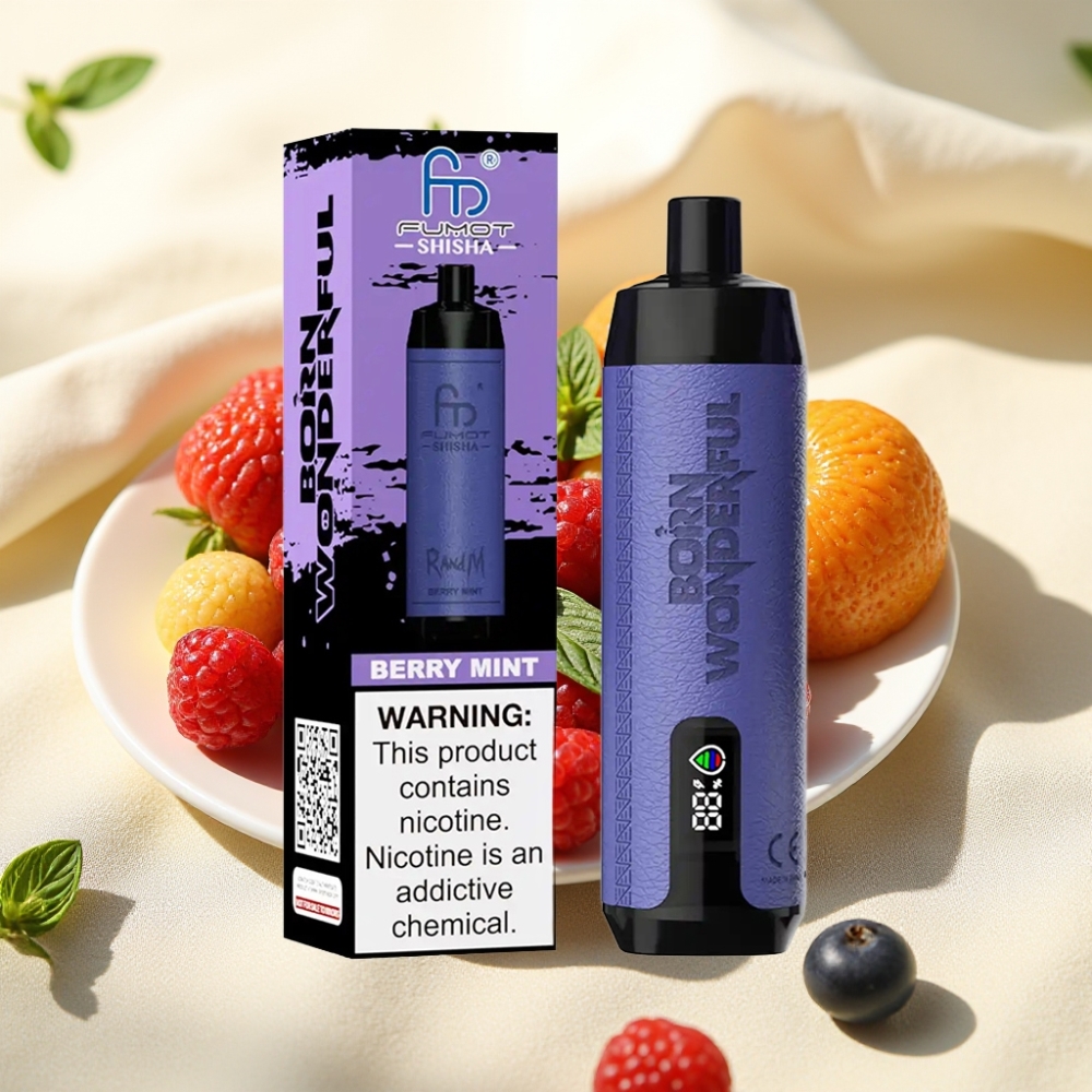 RandM Fumot Shisha 10000 Puffs เบอร์รี่มินต์ 18ml 850mAh Type-C