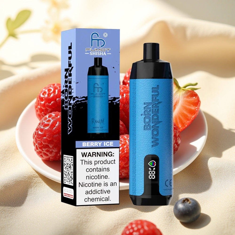 RandM Fumot Shisha 10000 Puffs เบอร์รี่ไอซ์ แบตเตอรี่ 850 mAh Type-C